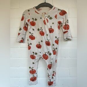 Pink Chicken Pumpkin Bamboo Onesie Pajamas Excellent Condition Size 3-6 mo